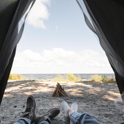 inside tent with outside view 1